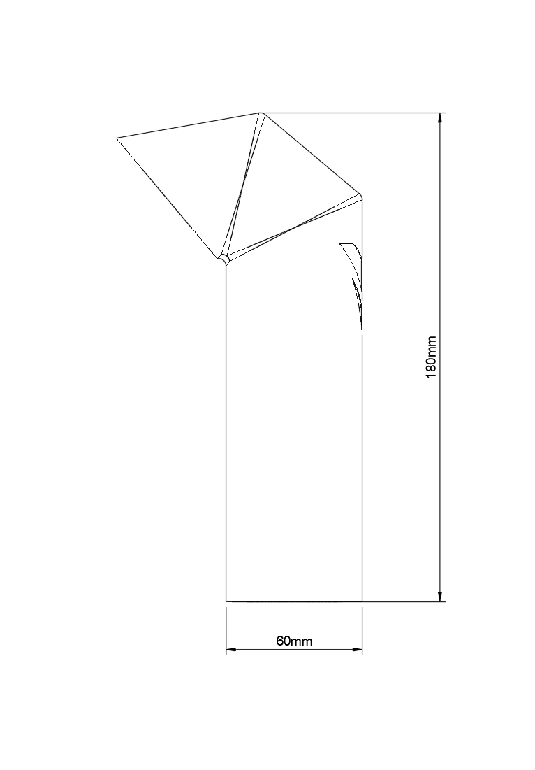 Snorkel extension set 180mm, for 60mm pipe